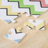 Pastel Chevron with Monogram by Shirley Taylor Legpuzzel (Zijkant)