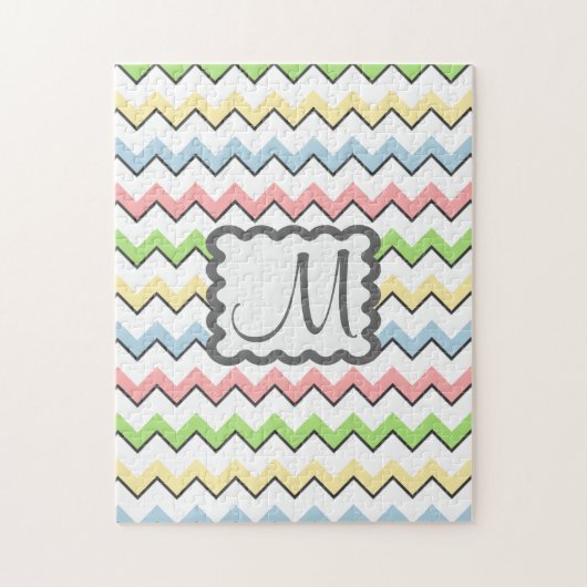 Pastel Chevron with Monogram by Shirley Taylor Legpuzzel (Verticaal)