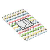Pastel Chevron with Monogram by Shirley Taylor Magneet (Rechterzijde)