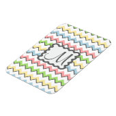 Pastel Chevron with Monogram by Shirley Taylor Magneet (Linkerzijde)