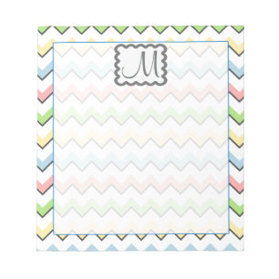 Pastel Chevron with Monogram by Shirley Taylor Notitieblok