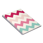 Pastel chevron zigzag preppy zig zag patroon chic notitieboek (Rechterzijde)