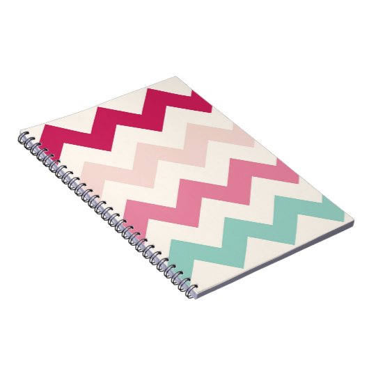 Pastel chevron zigzag preppy zig zag patroon chic notitieboek (Rechterzijde)