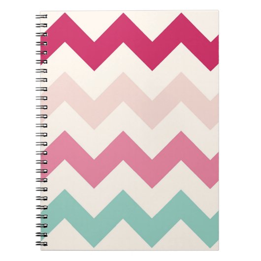 Pastel chevron zigzag preppy zig zag patroon chic notitieboek (Voorkant)