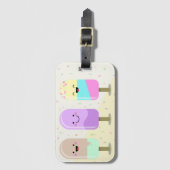 Pastel Chibi Ice Lollies Cute Personalized Bagagelabel (Voorkant (verticaal))
