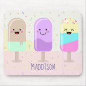 Pastel Chibi Ice Lollies Cute Personalized Muismat (Voorkant)