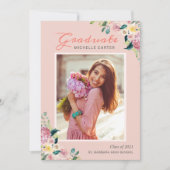 Pastel Chic Bloem Meisje Foto Afstuderen Aankondiging (Voorkant)