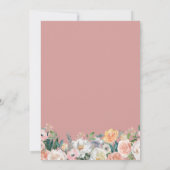 Pastel Chic Dusty Roos Bloom Floral Wedding Kaart (Achterkant)