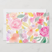 Pastel chic roze florale waterverf vrijgezellenfee kaart (Achterkant)