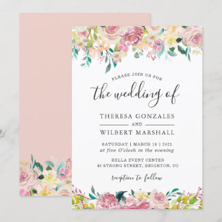 Pastel Chic Spring Blush Botanische Bloemen Bruilo Kaart