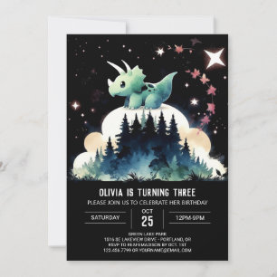 Pastel Chic Triceratops Verjaardag Kaart