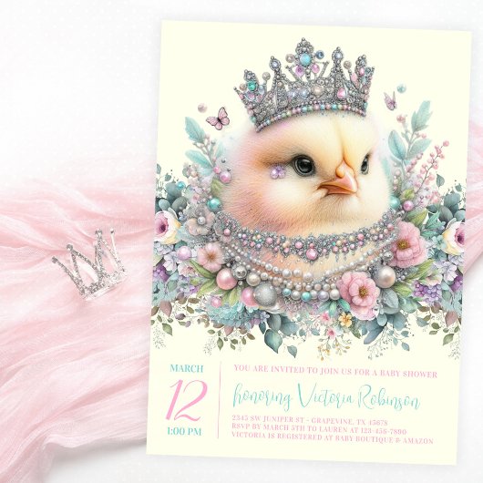 Pastel Chick Baby shower Kaart