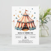 Pastel Children's Magic Circus Verjaardag Kaart (Staand voorkant)