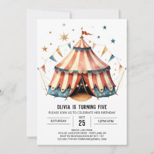 Pastel Children's Magic Circus Verjaardag Kaart