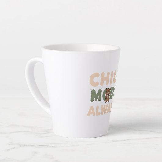 Pastel "Chill Mode Always" Quote Latte Mok (Linkerhoek)