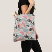 Pastel Chiyogami Shih Tsu Dog Pattern Tote Bag (Dichtbij)