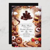 Pastel Chocolade Baby shower Kaart (Voorkant / Achterkant)