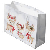 Pastel Christian Christmas Reindeer Gift Bag Groot Cadeauzakje (Achterkant Gekanteld)