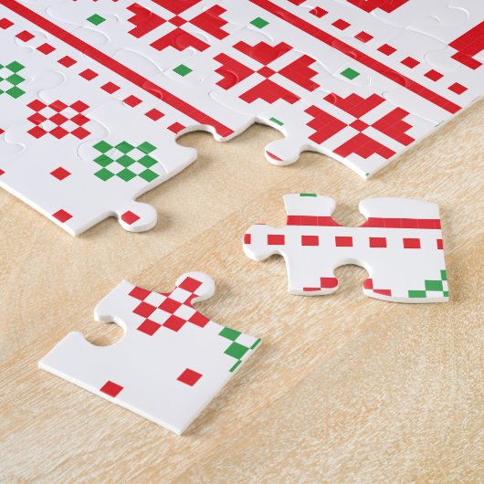 Pastel Christmas Aesthetic Pattern- Holiday Vibes Legpuzzel (Zijkant)