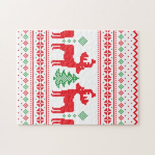 Pastel Christmas Aesthetic Pattern- Holiday Vibes Legpuzzel (Horizontaal)