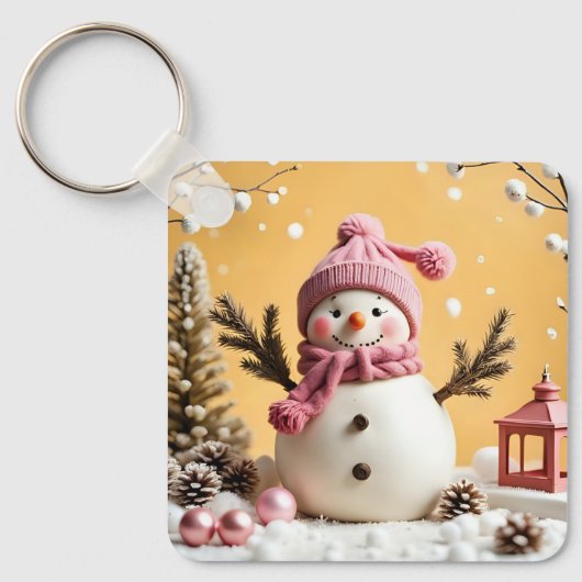 Pastel Christmas - Aluminum Keychain  (Voorkant)