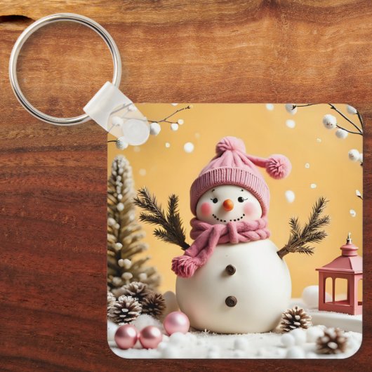 Pastel Christmas - Aluminum Keychain (Voorkant)