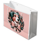 Pastel Christmas Australian Shepherd Krans Groot Cadeauzakje (Voorkant Gekanteld)