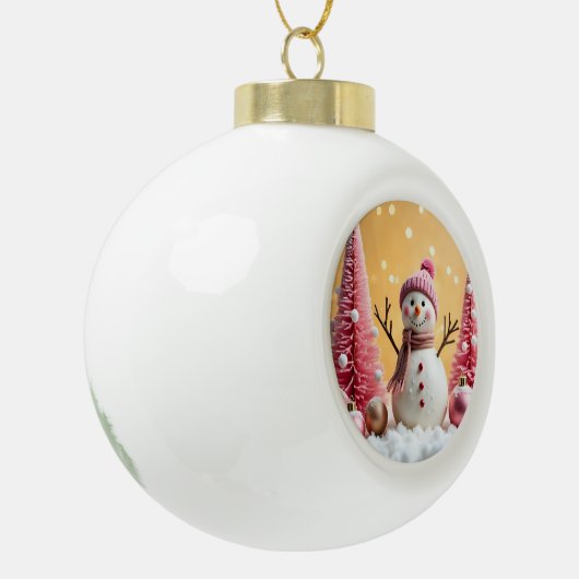 Pastel Christmas - Ceramic Ball Ornament (Links)