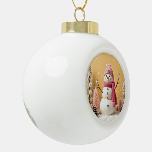 Pastel Christmas - Ceramic Ball Ornament (Links)