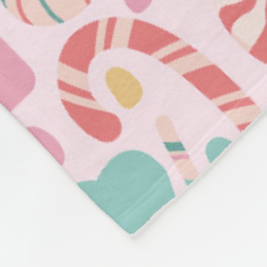 Pastel Christmas Cheer Naadloos Patroon Fleece Deken (Hoek)