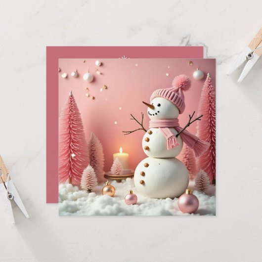 Pastel Christmas - Flat Greeting Card Kaart (Voorkant / Achterkant in situ)