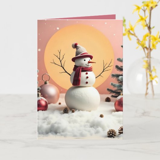 Pastel Christmas - Folded Greeting Card Kaart (Gele Bloem)