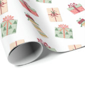 Pastel Christmas Gifts Wrapping Paper Cadeaupapier (Rol Hoek)