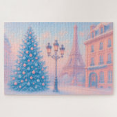 Pastel Christmas in Paris Legpuzzel (Horizontaal)
