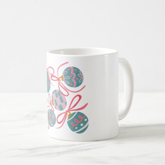Pastel Christmas Ornament Mug Koffiemok (Voorkant rechts)