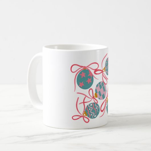Pastel Christmas Ornament Mug Koffiemok (Voorkant links)