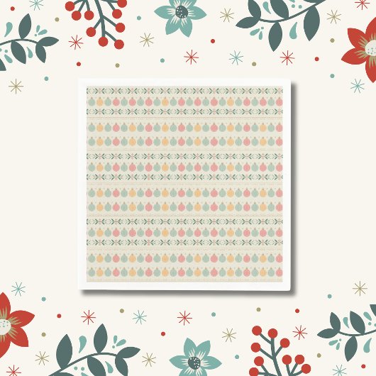 Pastel Christmas Ornaments Servet