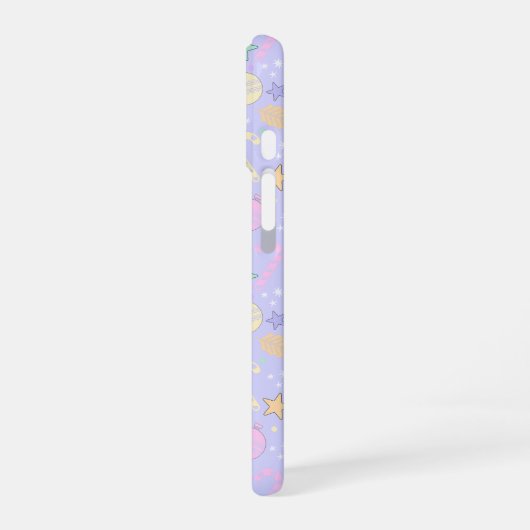 Pastel Christmas Pattern  iPhone 16 Hoesje (Linkerkant)