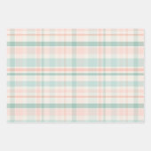 Pastel Christmas Snowmen Stars Plaid Inpakpapier Vel (Voorkant)