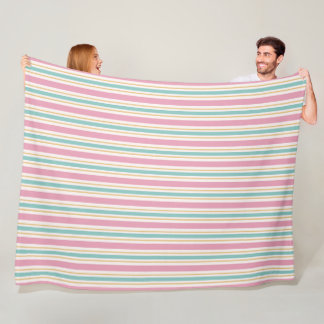 Pastel Christmas Stripes Naadloos Patroon Fleece Deken