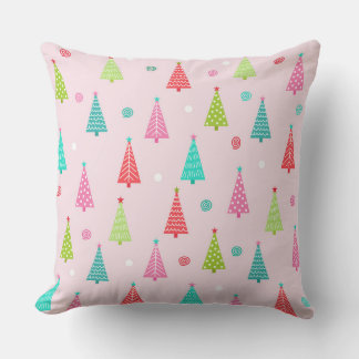 Pastel Christmas Tree Throw Pillow  Kussen