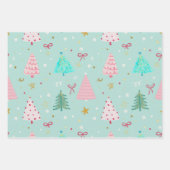 Pastel Christmas Tree Wrapping Paper (Voorkant)