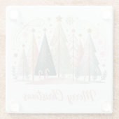 Pastel Christmas Trees Glazen Onderzetter (Achterkant)