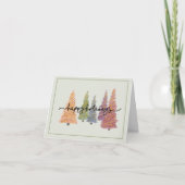 Pastel Christmas Trees “Happy Holidays” Card Bedankkaart (Voorkant)