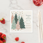 Pastel Christmas Trees Personalized Holiday Servet (Insitu)
