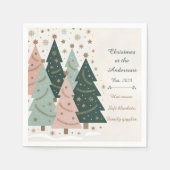 Pastel Christmas Trees Personalized Holiday Servet (Voorkant)