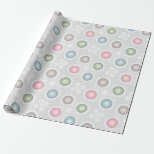 Pastel Circle Patroon Cadeaupapier (Uitgerold)