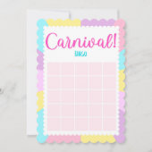 Pastel Circus Baby shower bingo spelletjes Uitnodi Kaart (Voorkant)