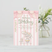 Pastel Circus Baby Shower Kaart (Staand voorkant)