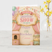 Pastel Circus Feest Kaart (Gele Bloem)